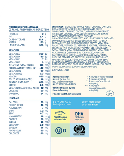 Organic Whole Milk Infant Formula